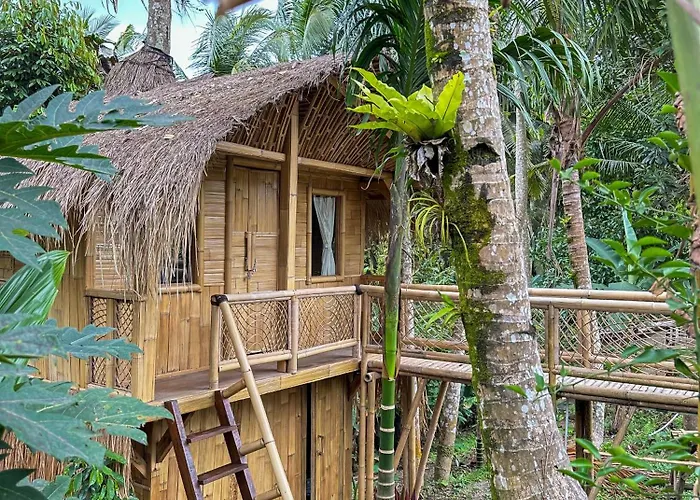 Ferienhaus Kawig Bamboo House - Ricefield View, Eco Bamboo