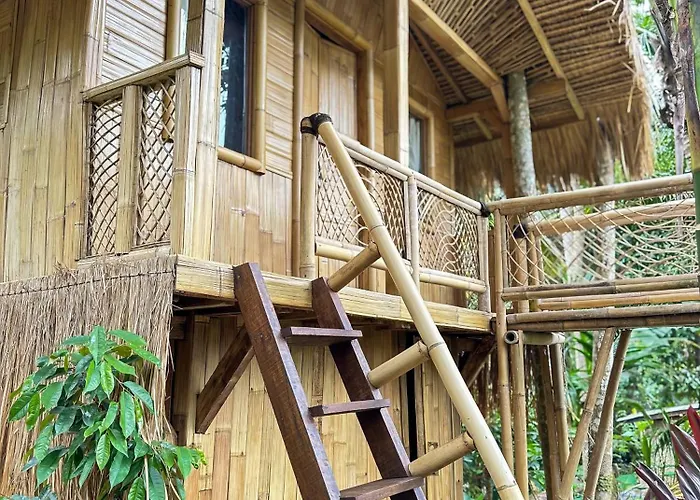 Ferienhaus Kawig Bamboo House - Ricefield View, Eco Bamboo