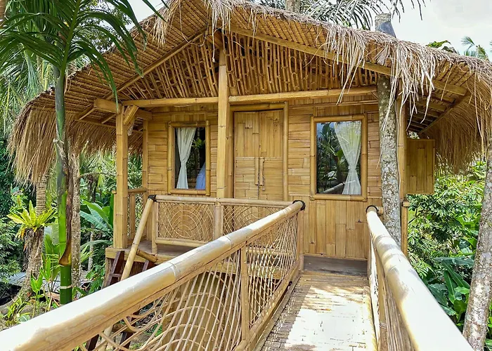 Ferienhaus Kawig Bamboo House - Ricefield View, Eco Bamboo