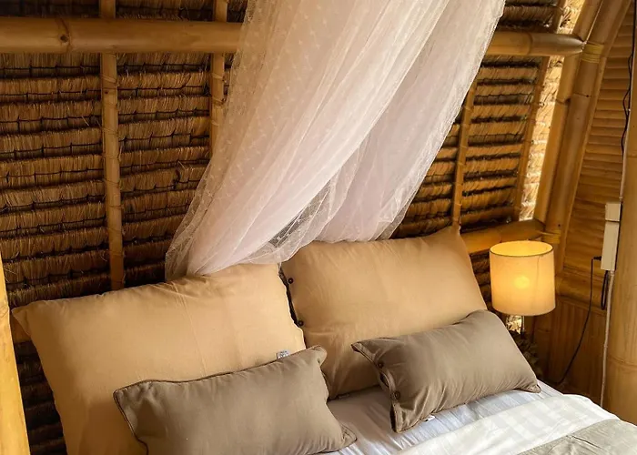 Ferienhaus Kawig Bamboo House - Ricefield View, Eco Bamboo