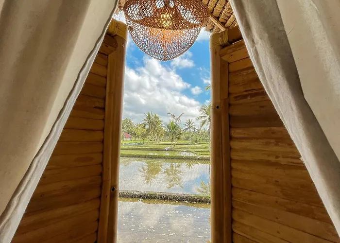 Ferienhaus Kawig Bamboo House - Ricefield View, Eco Bamboo *