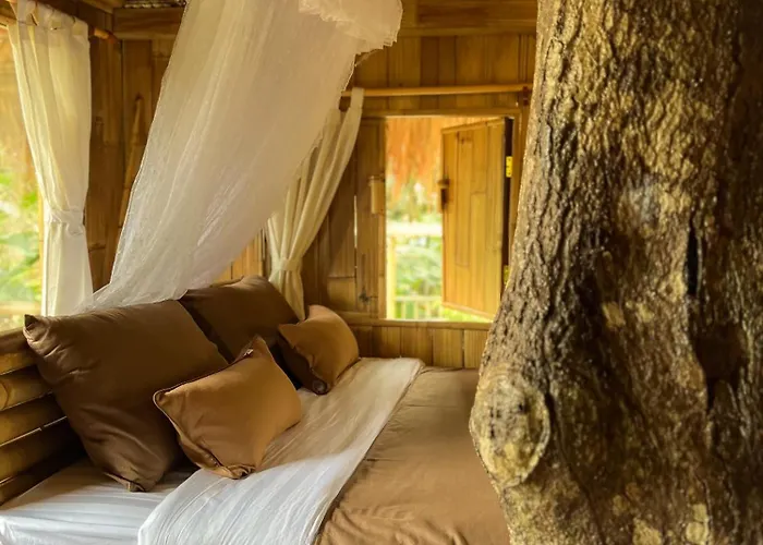 Ferienhaus Kawig Bamboo House - Ricefield View, Eco Bamboo *