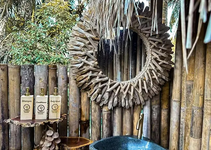 Ferienhaus Kawig Bamboo House - Ricefield View, Eco Bamboo Tampaksiring